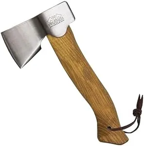 Prandi Axes Segurin Hatchet Polished Classic Line - 3.059.04.CH - 0.88 lb Carbon Steel Head with 11.02" x 5.28" American Hickory Handle - Camping Hatchet for Outdoor Activities - No Sheath Included