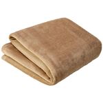 Olivia Rocco Flannel Fleece Throw Blanket Super Soft Warm Fluffy for Bed Sofa Couch Chair Lightweight and Cozy Solid Design, 130 x 150 cm Natural