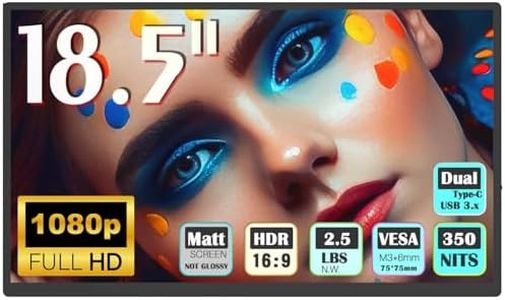 Bimawen 18.5 pollici Monitor portatile Ultra Slim-100% sRGB 1080p telaio CNC, compatibile con USB 3.0 Phone Computer e dispositivi di gioco