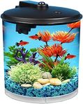 Koller Products AquaView 2-Gallon Plastic 360 Aquarium with Power Filter & LED Lighting for Tropical Fish - Betta Fish