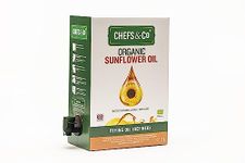 CHEFS & CO Organic Sunflower FRYING Oil | Refined | High-temperature Cooking, Roasting, Baking, Dressing Oil (3 L (Pack of 1))