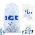 150 Pack Ice Bags 8lb with Drawstring Ice Bags for Ice Machine Thick Plastic Bags for Ice Reusable Ice Storage Bags Portable Heavy-Duty Ice Cub Bags for Freezer, 8LB