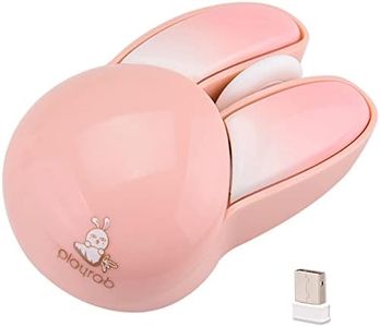 Cute Bunny Wireless Mouse, Lightweight Soundless Mouse, 2.4G Wireless Mice, Candy Colors, Kawaii Rabbit Mouse for Girls and Kids (Pink Bunny)