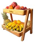 Craftman Fruits & Vegetables Basket for Kitchen Multipurpose Storage Shelf Rack Cutlery & Dinning table,Fruit Crate (Wood), Accent Shelf