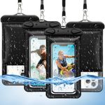 F-color Floating Waterproof Phone Pouch - Waterproof Phone Case - Underwater Dry Bag - Waterproof Cell Phone Pouch Up to 7.0" for iPhone 14 13 12 11 Pro Max XS XR X, Galaxy Pixel,4 Pack…