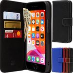 Snugg iPhone SE Wallet Case 2022 & 2020 / iPhone 8 Wallet Case/iPhone 7 Wallet Case – Leather Card Wallet with Handy Stand Feature for iPhone SE Case Wallet Flip Phone Case Cover in Black