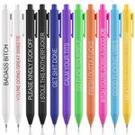 Cobee Funny Ballpoint Pens, 11 Pieces 0.5mm Fun Swear Word Gel Ink Pens Retractable Fun Ball Point Pen Positive Pen for Office Gifts