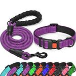 tobeDRI Reflective Nylon Dog Collar – Soft Neoprene Padded, Reflective and Adjustable - Dog Collars for Small Medium Large Dogs