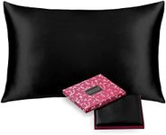 Sleep Mantra Black Silk Pillowcase Queen Size - 30 Night Free Trial, 22 Momme 100% Mulberry Silk for Perfect Hair and Skin, Washable Pillow Case, Soft Pillow Sham with Hidden Zipper (51 x 76 cm)