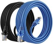 GEARit Cat 6 Ethernet Cable CCA - (10ft, 2-Pack) LAN Network Cord, UTP, Internet, Network Cable Cat 6 Patch Cable - Black & Blue, 10 Feet