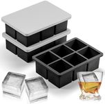 ACOOKEE Large Ice Cube Tray for Lids 3 Pack, Whiskey Big Square Ice Cube Maker for Cocktail Silicone Old Fashioned Ice Molds