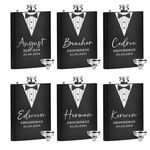 Ugiftcorner Groomsmen Gifts Personalized Wedding Gifts for Men Custom Engraved Groom Groomsmen Flasks Funny Bachelor Party Gifts for Groom Best Man Usher 8oz Stainless Steel Flask Black