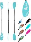 HIKULA Adjustable Carbon Fiber Shaft Kayak Paddle, Kayaking Oars with Reinforced Nylon Blade for Adults, 4 Piece, 86in/220cm to 90in/230cm