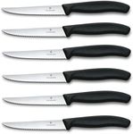 Victorinox Steak Knife Wavy Edge Pointed Steak Knife, Black, 6.7233.6