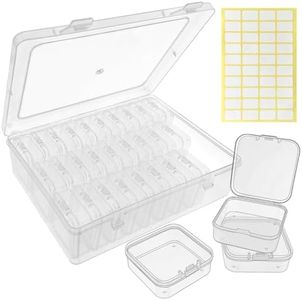 Guyuyii 31-Piece Clear Bead Storage Set with 30 Mini Boxes and Labels – Durable Organizer Case for Jewelry and Beads, Small Item Sorting, Home Organization, Crafting, Travel and Professional Use