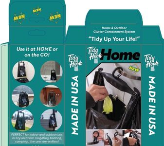 Tidy Hook Home | Multi-use Bag Holder for Cabinet Doors | Ideal for Kitchen, Bathroom, Closet, Office, Dorms, Tailgating, Camping and More | Made in the USA