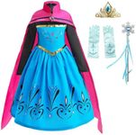 Dressy Daisy Toddler Little Girls Ice Princess Coronation Dress Up Costume Halloween Outfit with Accessories Size 3-4T