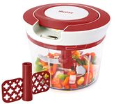 Valore Manual Food Processor Vegetable Chopper Medium 870 mL (3.6 Cups) - Easy to Clean Garlic Onion Cutter, Portable All Purpose Quick Chop Kitchen Essential with Whisk Attachment