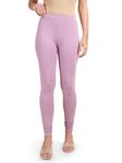 TWIN BIRDS Tailored Cut & Classic Fit Super Stretchable Pastel Purple Coloured Cotton Elastane Fabric Churidar Leggings for Women - (2XL)