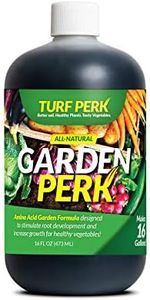 Turf Perk Garden Perk Organic Plant Food | Outdoor and Indoor Plant Food, Garden Soil and Plant Nutrient | All Natural Amino Acid Liquid Plant Food Formula for Growing Big, Healthy Vegetable Plants