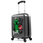 Minecraft Carry On Suitcase for Kids Creeper Cabin Bag with Wheels Luggage Bag for Boys Carry On Travel Bag with Wheels and Handle Small Suitcase with Wheels