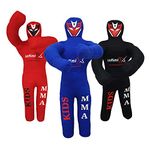 Infinix Sports Kids Grappling Dummy BJJ Wrestling Dummy for Kids Youth MMA Boxing Dummies Brazilian Jiu Jitsu Dummy Children Punching Dummy 110cm UNFILLED (Blue)