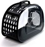 RIANZ Pet Carrier Package, Space Capsule Transparent Bags for Cats and Puppies, Designed for Travel, Hiking, Walking & Outdoor Use - Black (1 Pc)