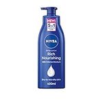 NIVEA Rich Nourishing Body Lotion (400ml), NIVEA Moisturiser for Dry Skin Made with Deep Moisture Serum, Natural Almond Oil, and Vitamin E, Smooth Skin NIVEA Body Lotion