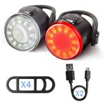 Bike Lights Set, Arespark USB Rechargeable Bicycle Lights Front and Back, Six Light Modes IPX 4 Waterproof Functions Bike Light, Suitable for All Outdoor Mountain or Road Night Riding.