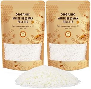 Beeswax Pellets Organic, White Organic Beeswax Flakes 2 lb, Bees Wax Pellet Flake Making Supplies Triple Filtered Melt Beeswax Pastilles for DIY Candles, Skincare, Lip Balms, Lotions Gift