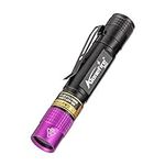 Alonefire SV62 Mini 3W UV Flashlight 365nm Portable Ultraviolet Black Light Very Small for Minerals, Pet Urine Detector, Money Detection with AAA Battery