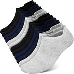 Ankle Socks Mens Trainer Socks Breathable Cotton Liner Low Cut Socks (6 Pairs) Non Slip No Show Socks with Arch Support