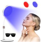 Red Light Lamp for face and Body, 100LEDs Red and Blue Light Device, 415 & 660 &850 Infrared Light for Home/Office, Height Adjustable & Angle Adjustable & Timer