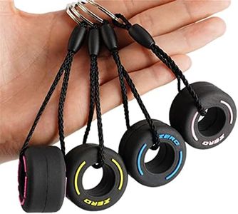 ASkinds 4Pcs Racing Tire Keychain, Wheel Tyre Auto Keychain Decoration Charms Best Gifts for Unisex Multicolor, Multicolor