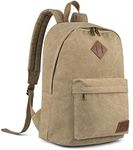 Seemeroad Canvas Vintage Backpack Lightweight Travel Daypack Laptop Backpack College Student Rucksack for Men Women (Khaki)