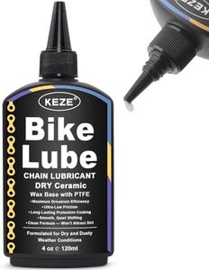 Keze Dry Bike Chain Lube MTB Mountain Bicycle Chain Oil Ceramic Bike Lube with PTFE Ebike Lubricant Against Wear, Reduces Friction Noise & Chainsuck, for Dry and Dusty Weather Conditions, 120 ml