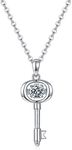 Stjarna Dancing Moissanite Necklace for Women Platinum Plated S925 Silver 0.5Carat Moissanite D Color VVS1 Simulated Diamond Jewelry Gift, Sterling Silver, Diamond