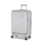 Safari Select Recoil 65 Cms Check-in Trolley Bag Hard Case Polycarbonate 8 Wheels with 360 Degree Rotation, Recessed TSA Lock, Anti-Theft Zipper, Trolley Bags for Travel, Suitcase for Travel, Silver