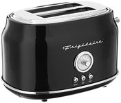 Frigidaire ETO102-BLACK, 2 Slice Toaster, Retro Style, Wide Slot for Bread, English Muffins, Croissants, and Bagels, 5 Adjustable Toast Settings, Cancel and Defrost, 900w, Black