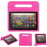 Fire HD 10 Tablet Case with Handle (11th Gen, 2021 Release, Fire HD 10 Plus 2021 Case for Kids, Kids-Proof Cover Kids Case Shockproof Handle Stand Bumber for Amazon All-New Fire HD 10 2021 - Rose