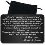 Censen Son Birthday Card Engraved Wallet Small Card Metal Wallet Insert Card to My Son from Mum w/ Mini Love Note Stainless Steel Present for Birthday Graduation Christmas Inspirational Present,Black