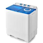 GiantexUK Twin Tub Washing Machine, 4.5KG/6KG/8.5KG Compact Washing Machine and Spin Dryer Combo with 3 Modes, Drainage & Timer, Portable Washer for Dorm College(6.5KG Washer 2KG Dryer, Blue+White)