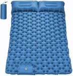 Alpen Double Portable Sleeping Pad Self Inflating Waterproof 2 Person Camping Mattress Inflatable Foot Press Ultralight Mat with Pillow for Backpacking, Hiking, Traveling (Dark Blue)