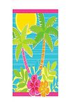 Amscan Sun-Sational Luau Party Beach Summer Scene Printed Table Cover (3 Piece), 54" X 84", Multicolor