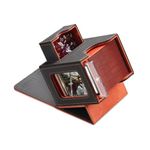 Mage Tech Commander Deck Box for MTG - Patented Design, Commander Display, Fits 100 Double-Sleeved Cards, 35pt Magnetic Card Holder & Dice Tray - Dark Grey/Orange