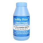 Softly Print Ultra Dark Toner Powder for HP 12A / 49A / 53A/05A/80A Single Color Toner (Black) Size - 100 GMS