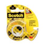 Scotch Tape Double Sided Tape, 12.7mm Wide x 6.3m, 1 Roll in Dispenser