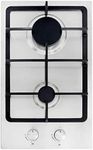 Cookology 30cm Built-in Domino Gas Hob - Cast-Iron Pan Stands - Flame Failure Safety - Rotary Auto-Ignition - LPG Conversion Kit - Stainless Steel