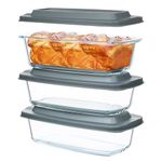 6-Piece Glass Loaf Pan with Lids Set, Meatloaf Pan With Airtight Lids, Loaf Pan For Bread, Cake, Pastries, BPA-free, Easy Grip, Fridge-to-Oven (1800ML/1.9Qt/ 7.2 Cups)