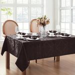 Elrene Home Fashions Damask Tablecloth, Polyester, Black, 60" x 120" Oblong/Rectangle